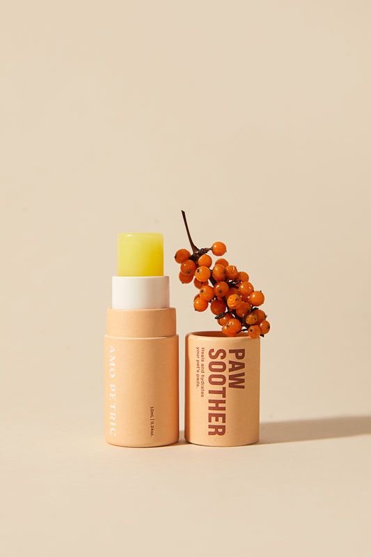 Amo Petric-Pets Paw Balm Lick Safe Organic Sea Buckthorn Fruit Foot Cream 0.34oz Portable Version for Dogs & Cats