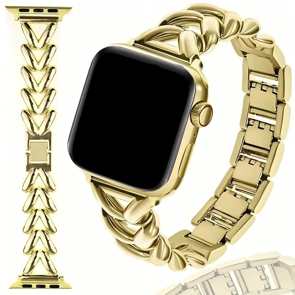 Heart - shaped Link Watch Strap