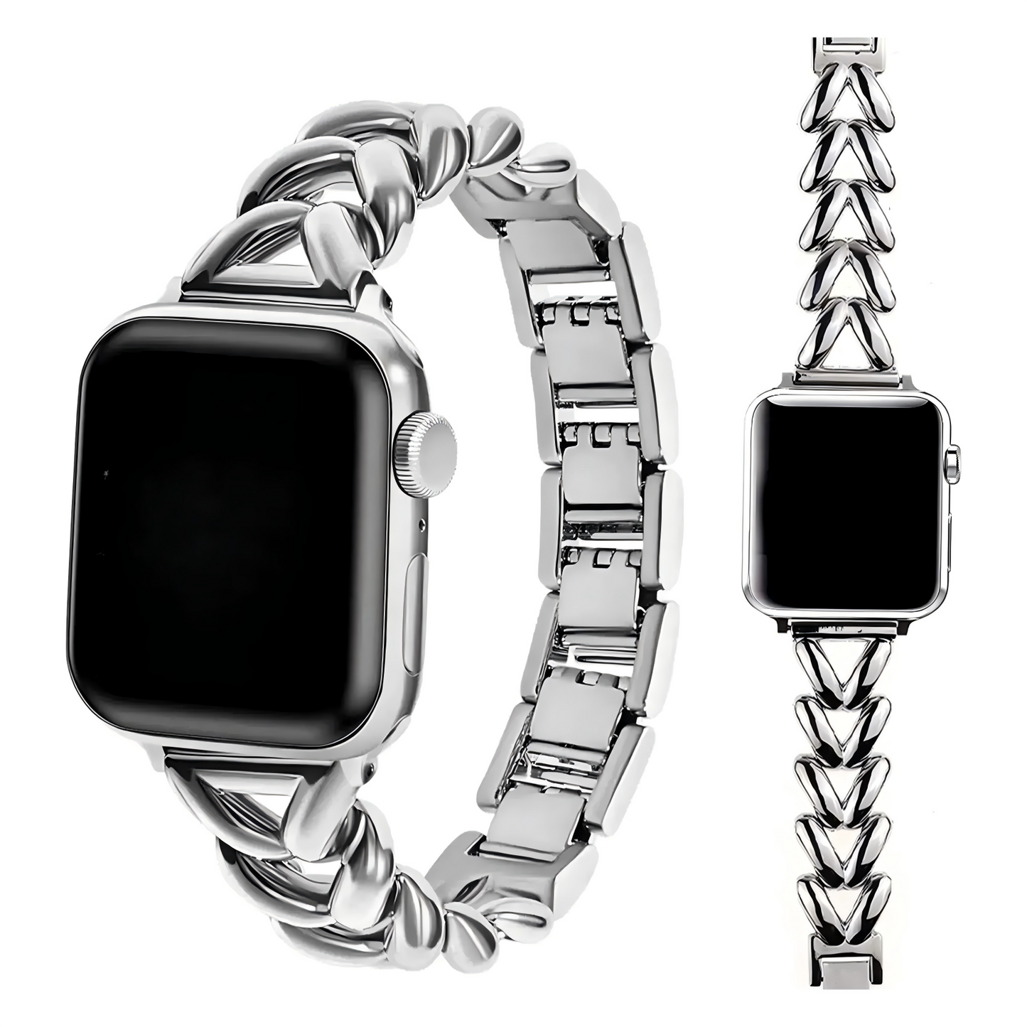 Heart - shaped Link Watch Strap