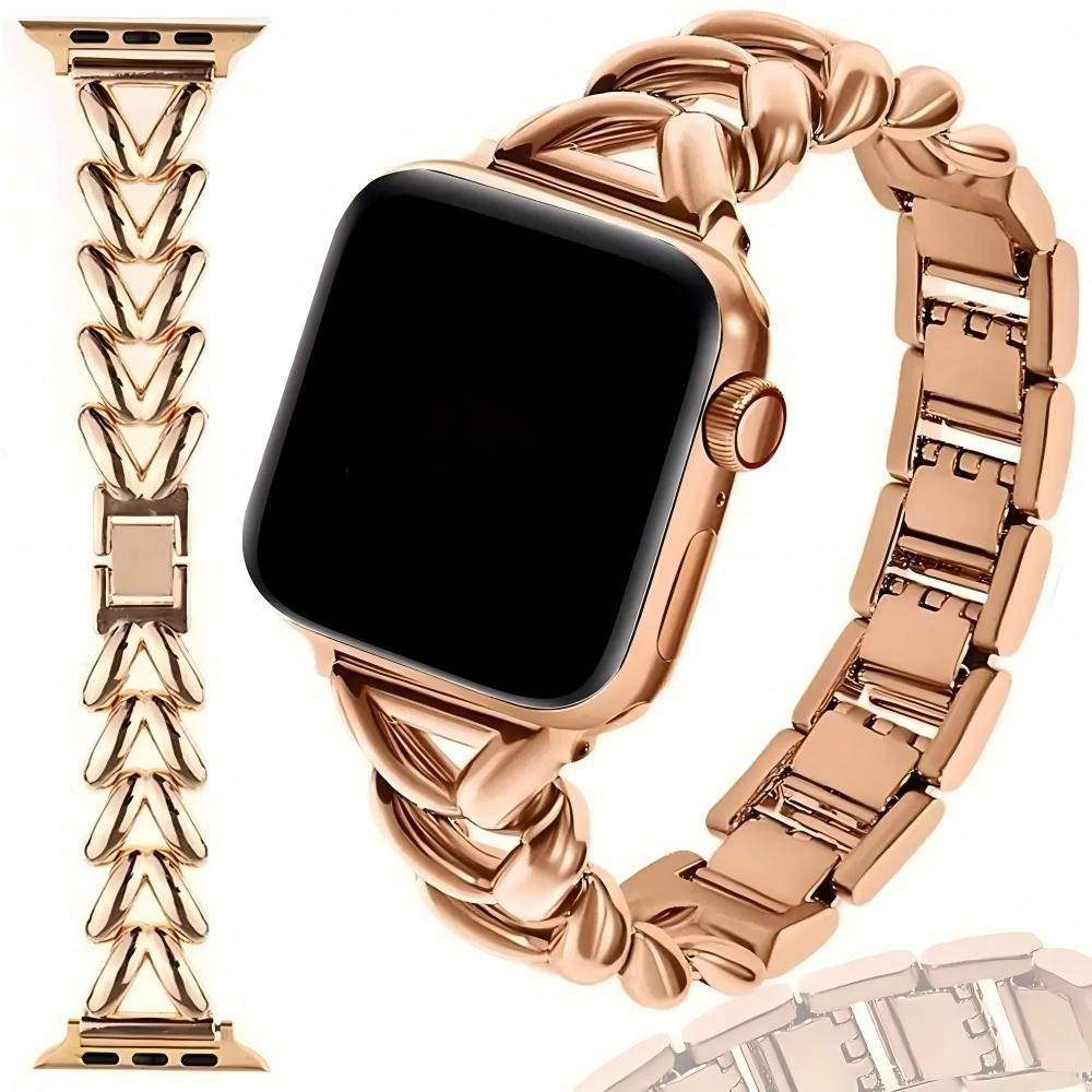 Heart - shaped Link Watch Strap
