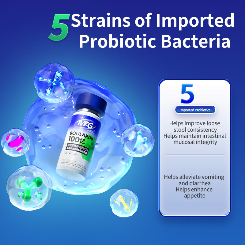 MAG Boulardii Probiotic For pets - 210 Billion CFU/g Highly Active Imported Probiotics 1 Capsule Equals 2 Double the Content Better the Results