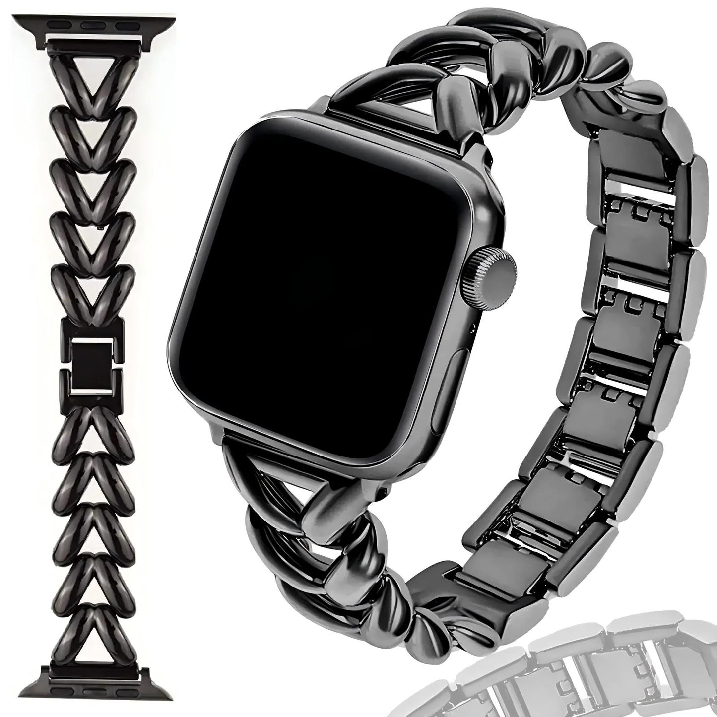 Heart - shaped Link Watch Strap