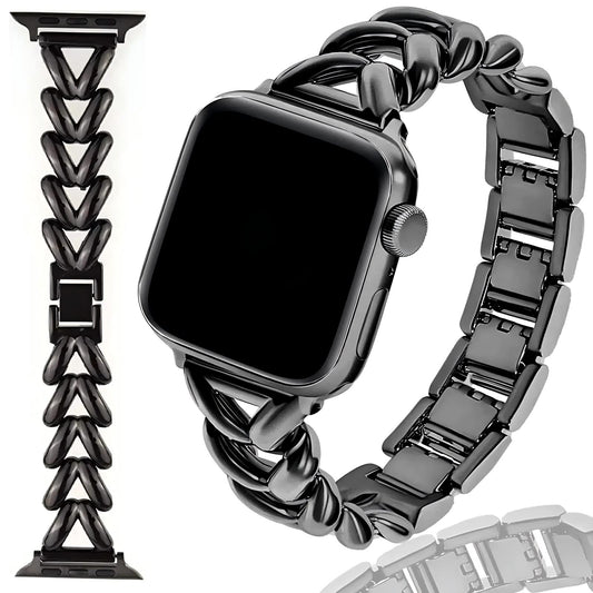 Heart - shaped Link Watch Strap
