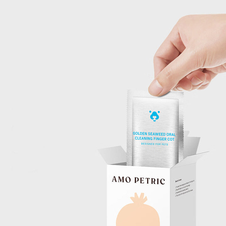 Amo Petric-Finger Wipes for Pet ,pet teeth care Golden Seaweed Oral Care,20pcs