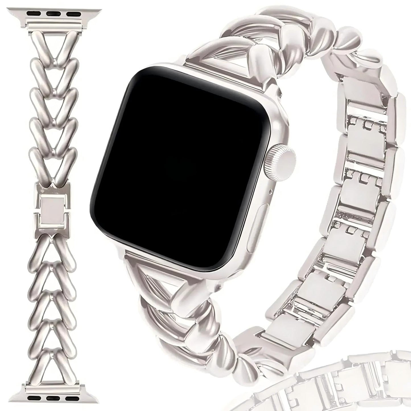 Heart - shaped Link Watch Strap